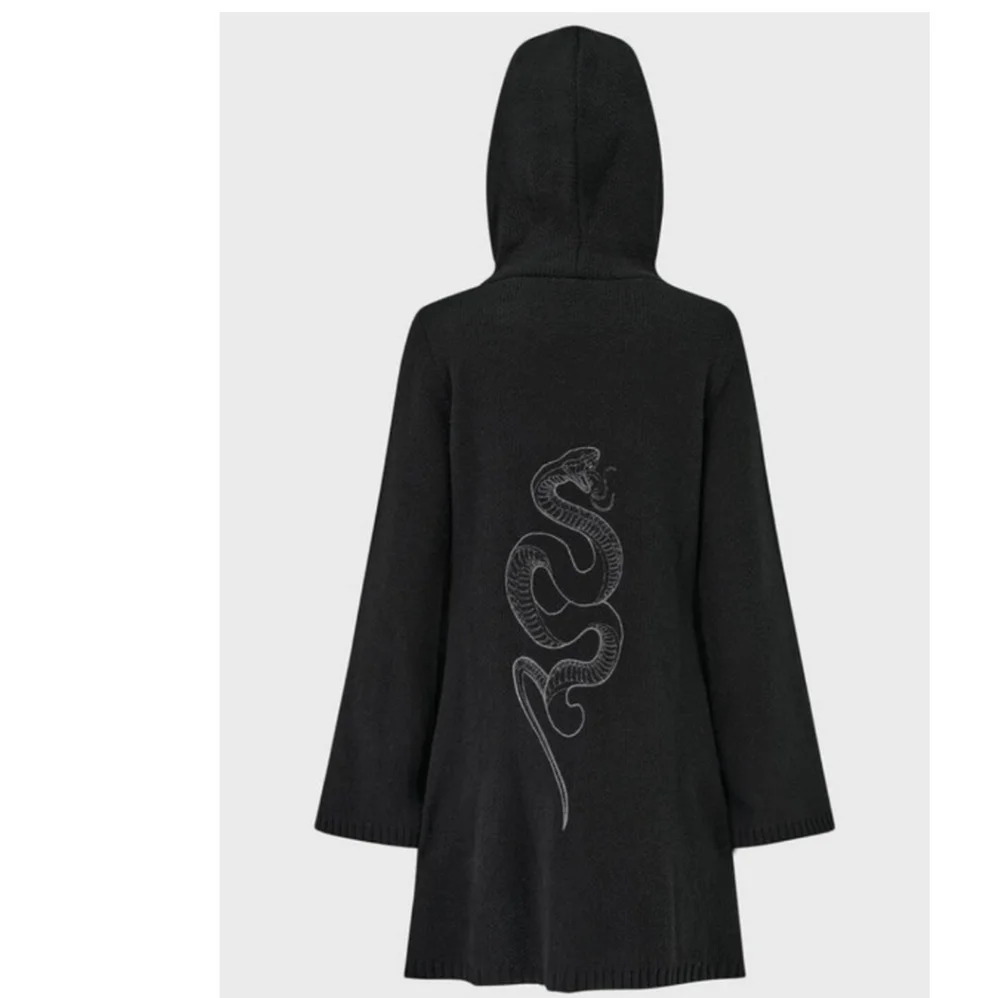 Killstar Venomheart Hooded Cloak Cardigan Snake Embroudered XXL